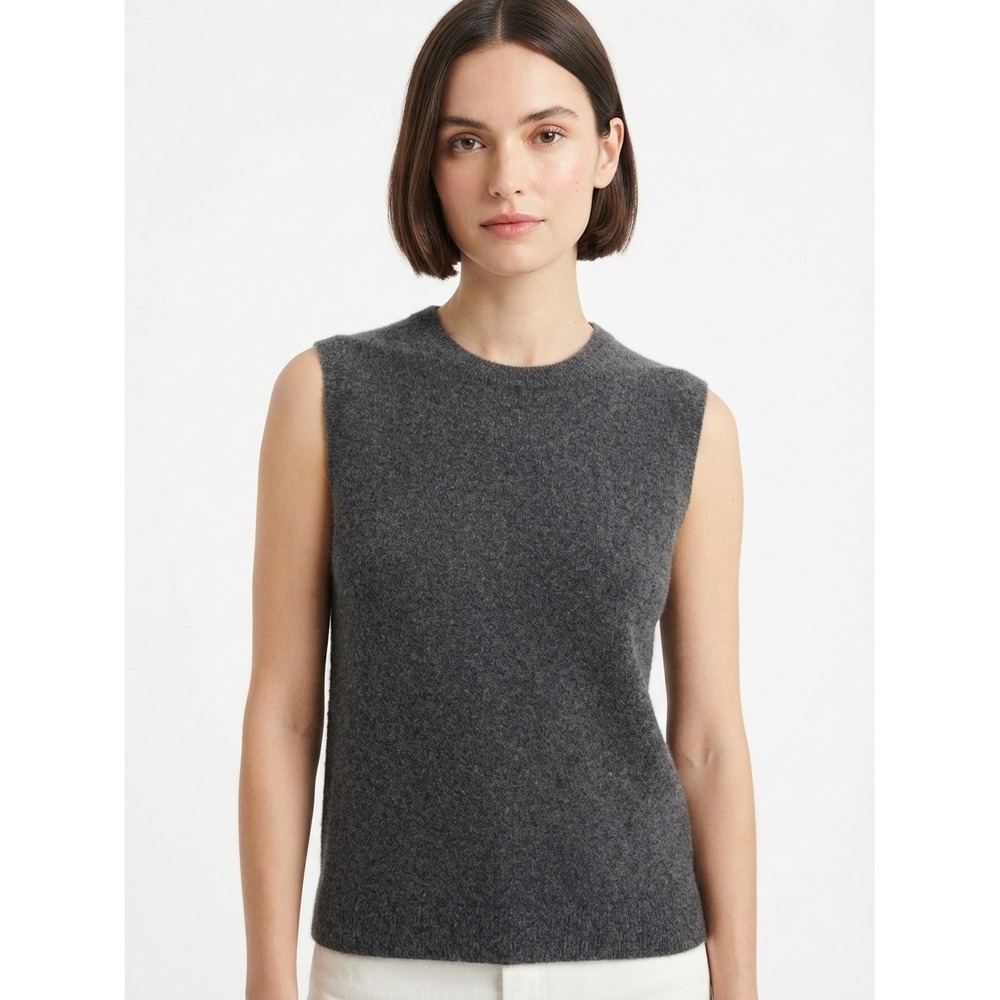 Madewell Crewneck Sweater Shell Tank Top Sleeveless Knit Soft Gray Extra Small